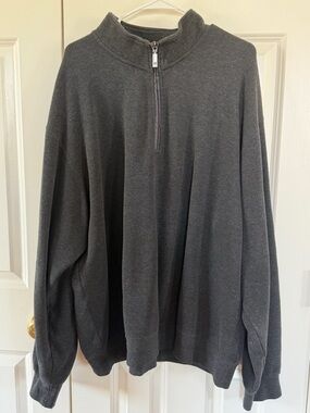 Orvis Men's Charcoal Gray Quarter-Zip Pullover Sweater - XXL